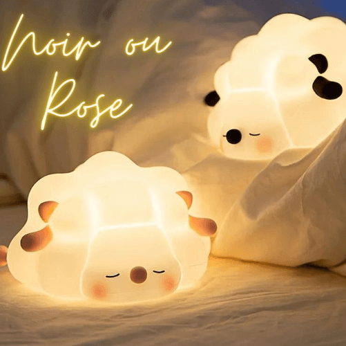 Veilleuse LED Mouton endormi avec lumière chaude et réconfortante, parfaite pour aider les enfants à s'endormir dans un environnement paisible - Pixel Deco