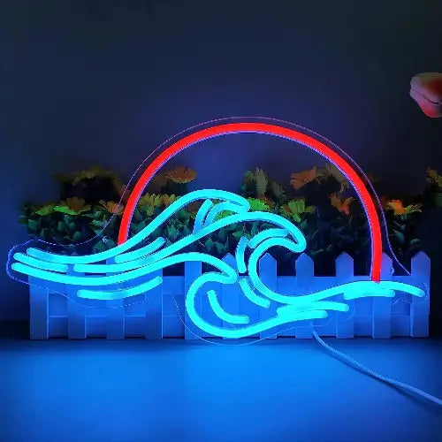 Néon LED Vague couché de soleil - Pixel - Deco - néon