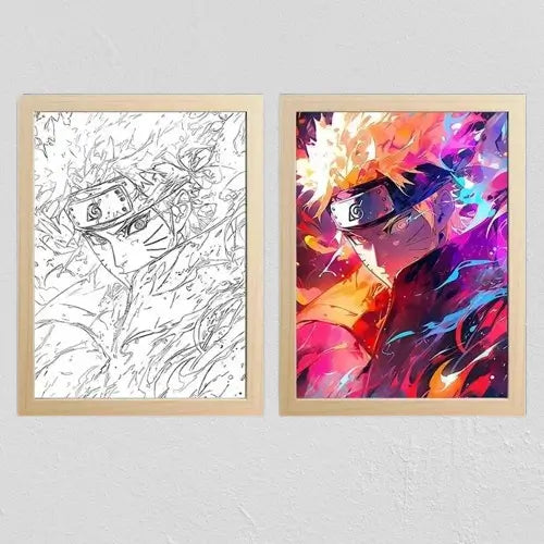 Tableau Lumineux LED Anime Naruto - Pixel - Deco - tableau