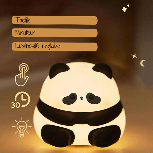 Veilleuse LED Panda mignonne avec une lumière douce et apaisante, parfaite pour accompagner les nuits des enfants - Pixel Deco