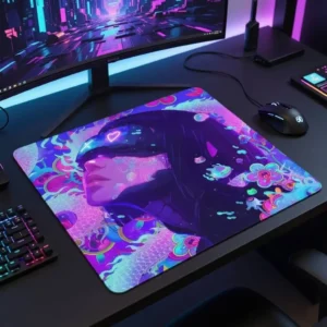 Tapis de souris gaming - Design Néon Futuriste