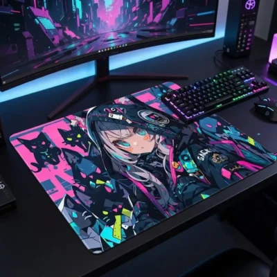 Tapis de souris gaming - Neon Shadow Cat