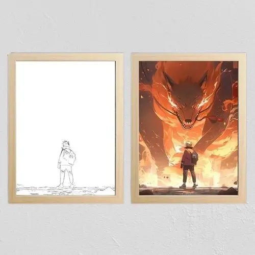 tableau-lumineux-led-anime-kyubi-1 Tableau Lumineux LED Anime Naruto - Pixel - Deco - tableau