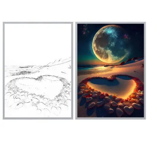 tableau-lumineux-led-lune-de-coeur-on-off Tableau Lumineux LED Lune de Coeur - Pixel - Deco - tableau