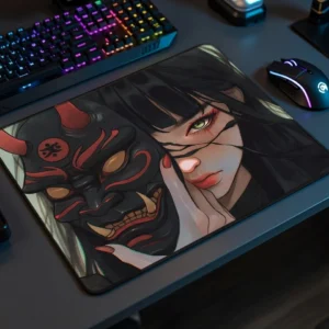 Tapis de souris gaming Masque Oni & Geisha
