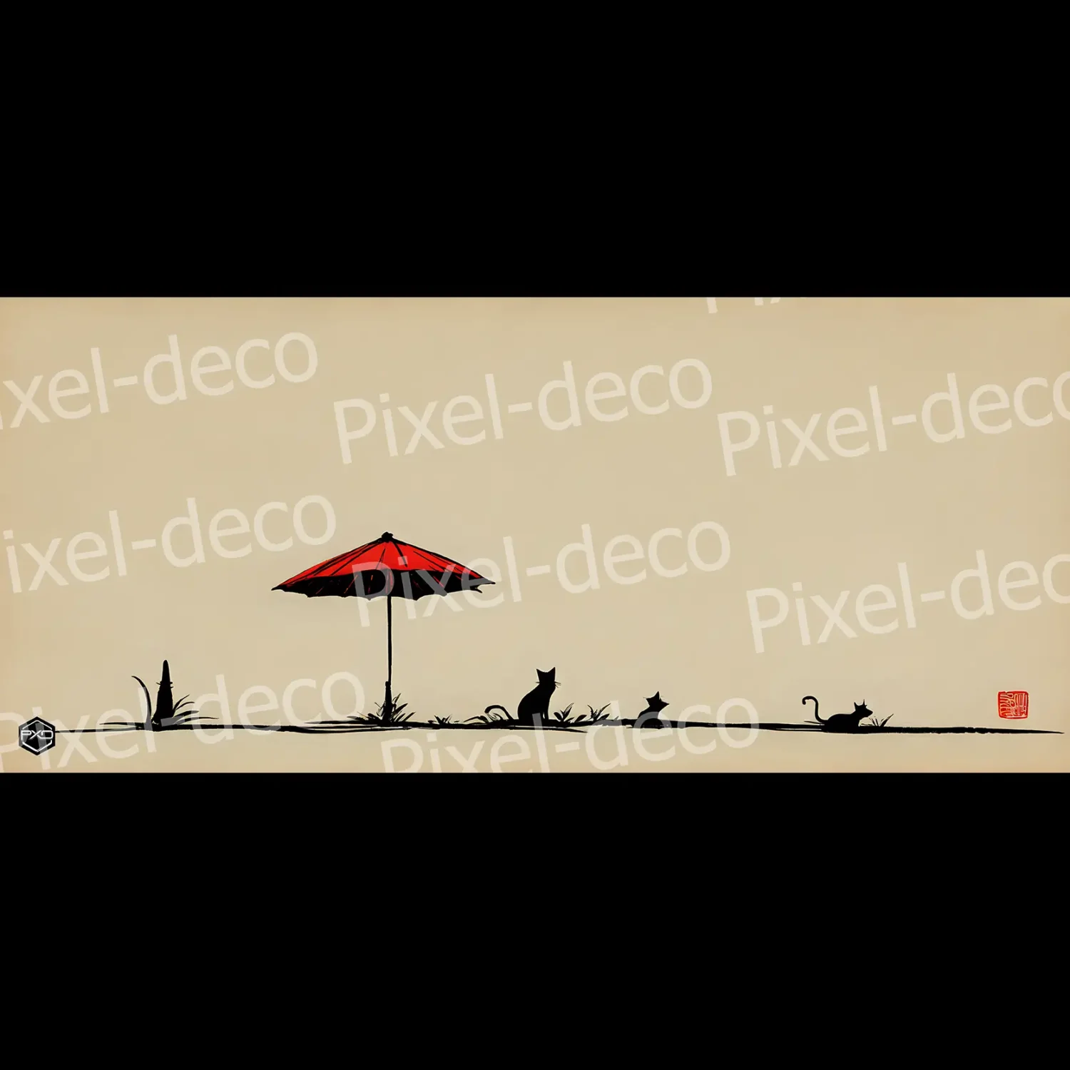 Tapis de souris XXL Minimal Neko zoom