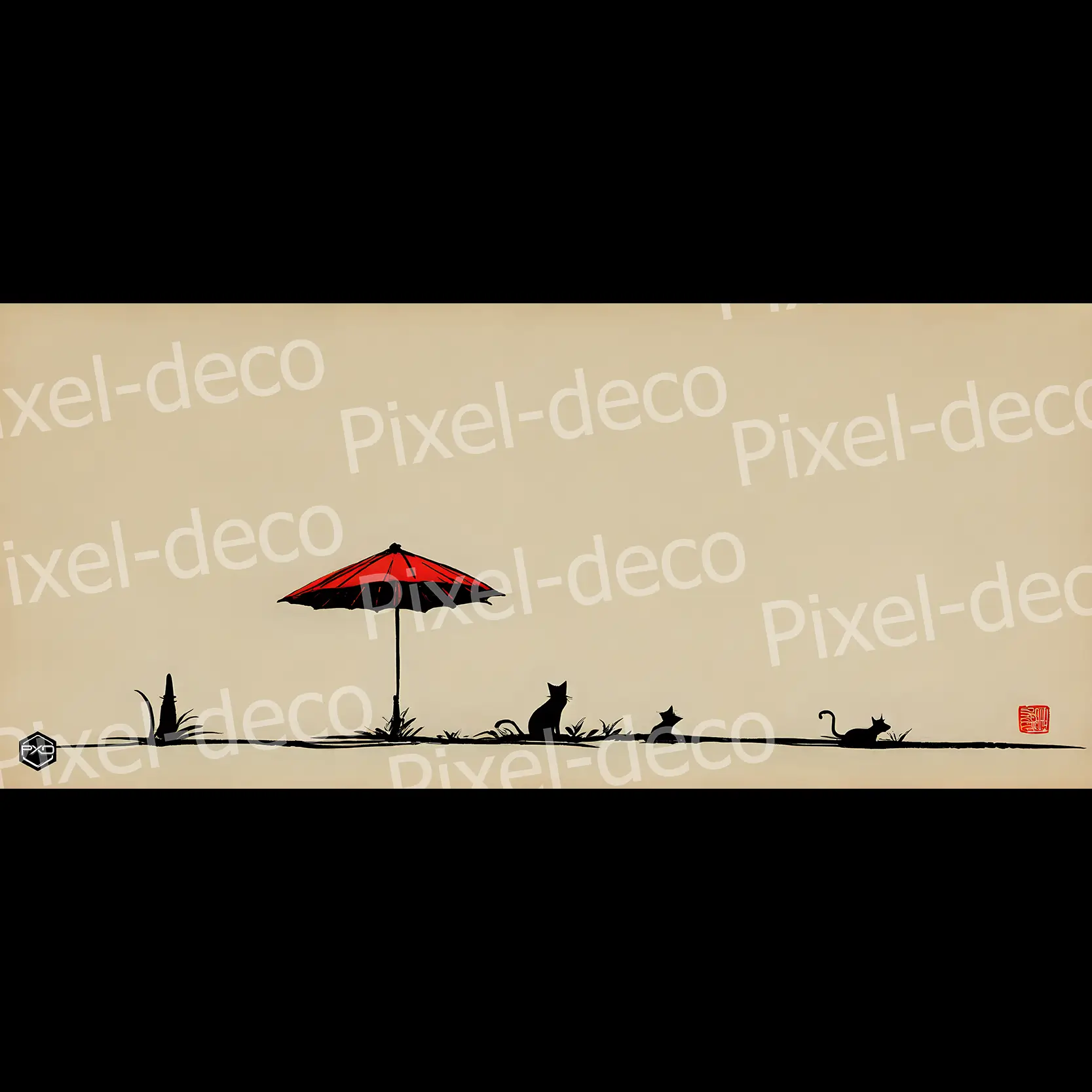 Tapis de souris XXL Minimal Neko zoom